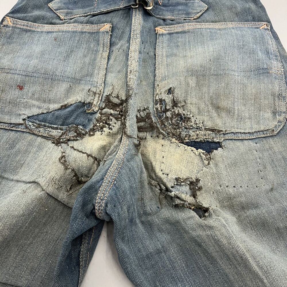 Vintage 40s The Big Favorite Buckleback Mule Flap Jean 23x22 - Picture 4 of 4